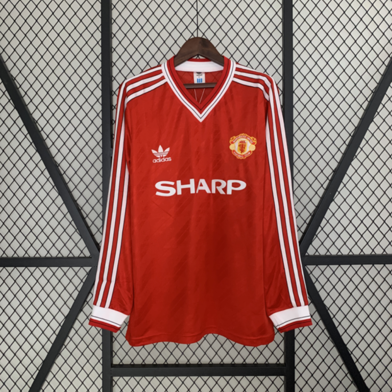 Retro Long Sleeve Manchester United 86/88 Home Kit